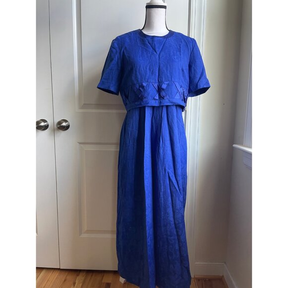 Miss Dorby Vintage Royal Blue Two-Piece Dress - Size 10 Petite - Picture 1 of 7